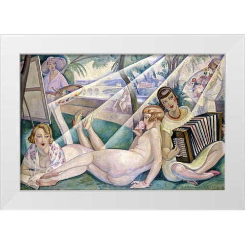 A Summer Day 1927 White Modern Wood Framed Art Print by Wegener, Gerda