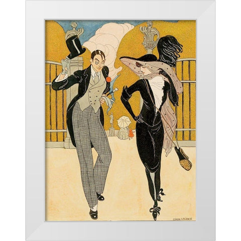 An elegant couple White Modern Wood Framed Art Print by Wegener, Gerda