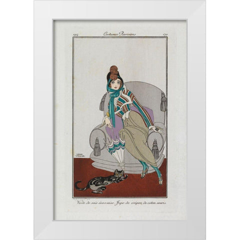 Fashion Drawing Jacket and skirt White Modern Wood Framed Art Print by Wegener, Gerda