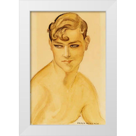 Portrait 1938 White Modern Wood Framed Art Print by Wegener, Gerda