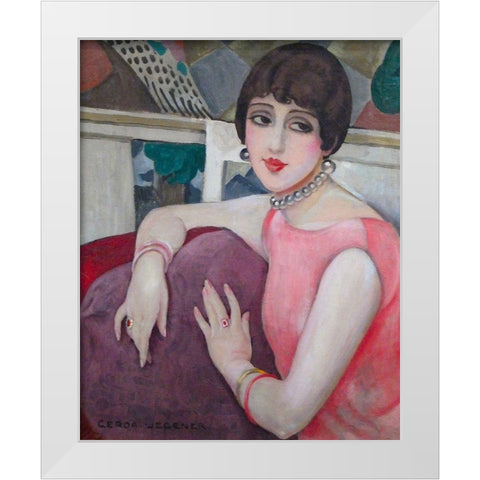 Portrait of Lili Elbe White Modern Wood Framed Art Print by Wegener, Gerda