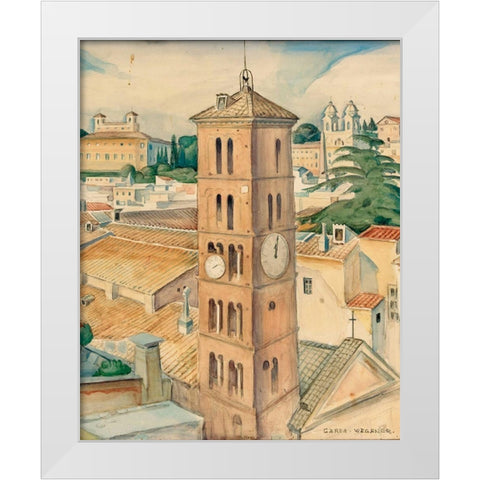 View of Rome near the church Trinitati Dei Monti White Modern Wood Framed Art Print by Wegener, Gerda