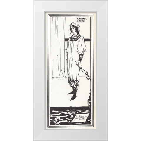 Raphael Sanzio 1905 White Modern Wood Framed Art Print by Beardsley, Aubrey