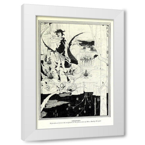 Siegfried 1909 White Modern Wood Framed Art Print by Beardsley, Aubrey