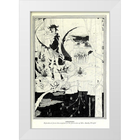 Siegfried 1909 White Modern Wood Framed Art Print by Beardsley, Aubrey