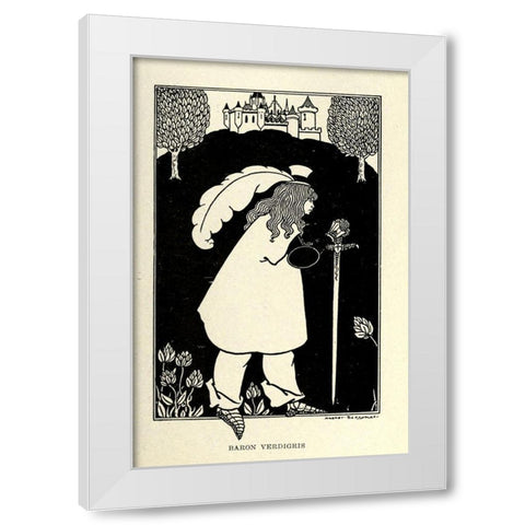 Baron Verdigris 1918 White Modern Wood Framed Art Print by Beardsley, Aubrey