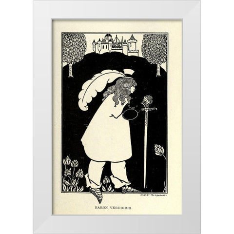 Baron Verdigris 1918 White Modern Wood Framed Art Print by Beardsley, Aubrey