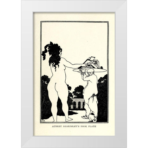 Book plate 1918 White Modern Wood Framed Art Print by Beardsley, Aubrey