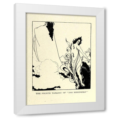 Das Rheingold 1918 White Modern Wood Framed Art Print by Beardsley, Aubrey