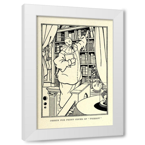 Pierrot 1918 White Modern Wood Framed Art Print by Beardsley, Aubrey