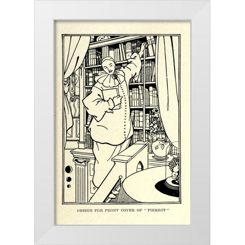 Pierrot 1918 White Modern Wood Framed Art Print by Beardsley, Aubrey