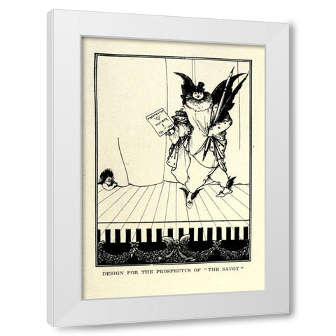 Prospectus 1 White Modern Wood Framed Art Print by Beardsley, Aubrey