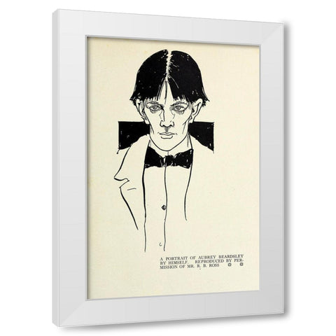 Self-portrait 1918 White Modern Wood Framed Art Print by Beardsley, Aubrey
