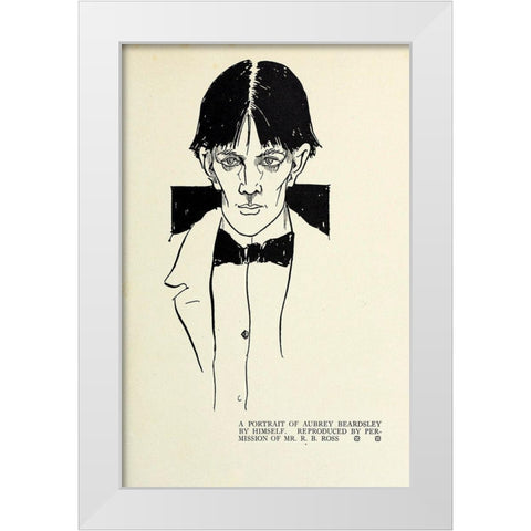 Self-portrait 1918 White Modern Wood Framed Art Print by Beardsley, Aubrey