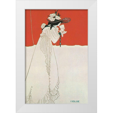 Isolde 1899 White Modern Wood Framed Art Print by Beardsley, Aubrey
