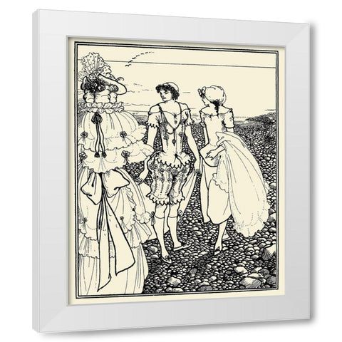 Bathers at Dieppe 1920 White Modern Wood Framed Art Print by Beardsley, Aubrey