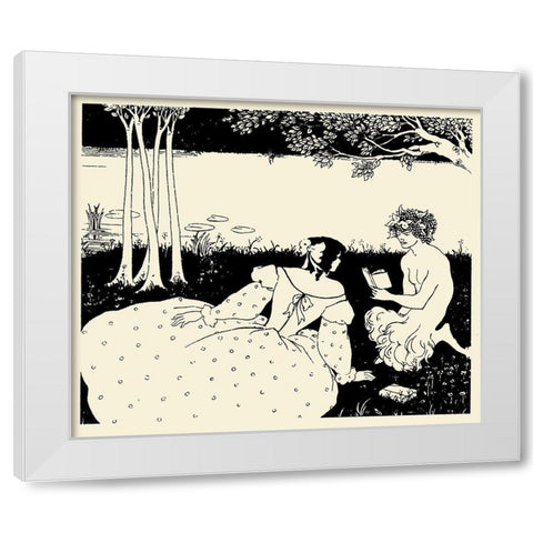 Design for Yellow book 5 White Modern Wood Framed Art Print by Beardsley, Aubrey