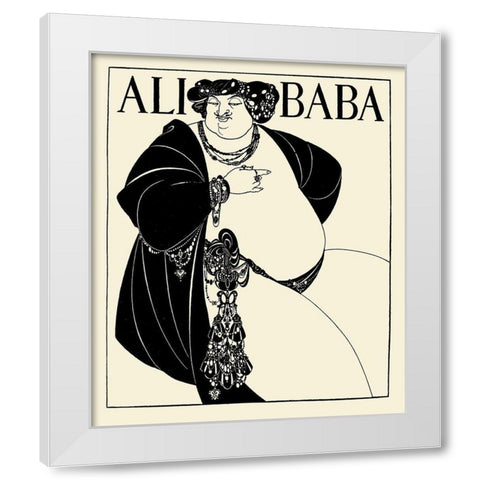 Forty Thieves cover White Modern Wood Framed Art Print by Beardsley, Aubrey