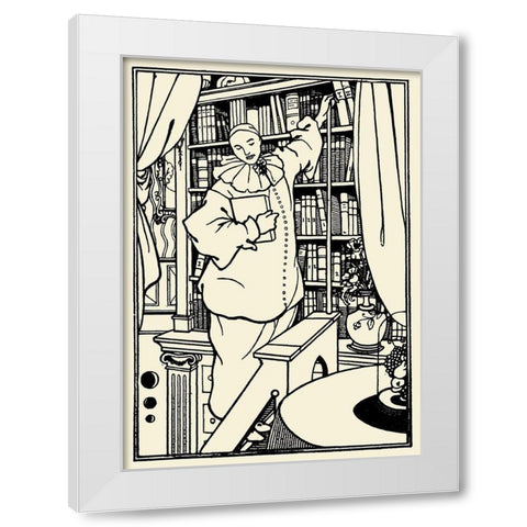 Pierrot cover design White Modern Wood Framed Art Print by Beardsley, Aubrey