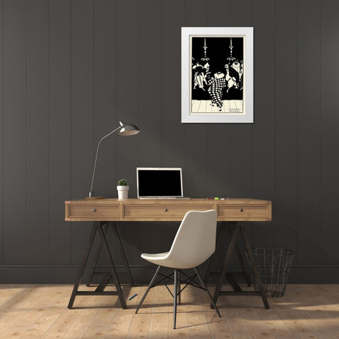 Scarlet Pastorale White Modern Wood Framed Art Print by Beardsley, Aubrey