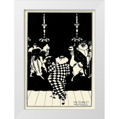 Scarlet Pastorale White Modern Wood Framed Art Print by Beardsley, Aubrey