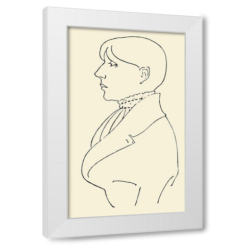 Self-portrait White Modern Wood Framed Art Print by Beardsley, Aubrey