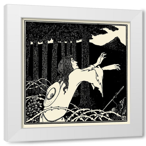 Venus and Tannhauser White Modern Wood Framed Art Print by Beardsley, Aubrey
