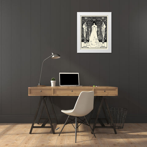 Venus and Tannhauser FP White Modern Wood Framed Art Print by Beardsley, Aubrey