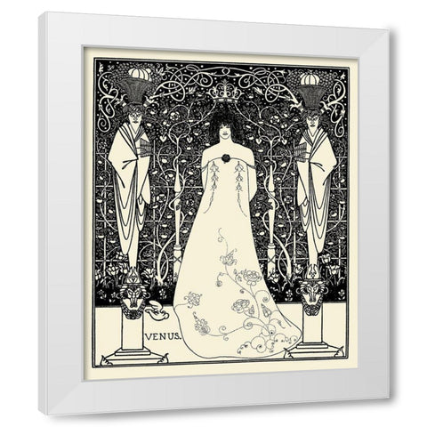 Venus and Tannhauser FP White Modern Wood Framed Art Print by Beardsley, Aubrey