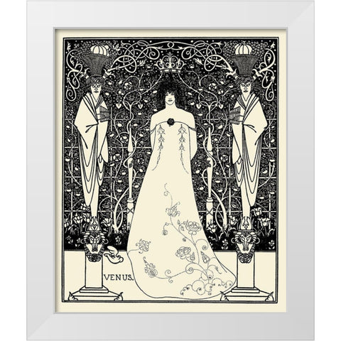 Venus and Tannhauser FP White Modern Wood Framed Art Print by Beardsley, Aubrey