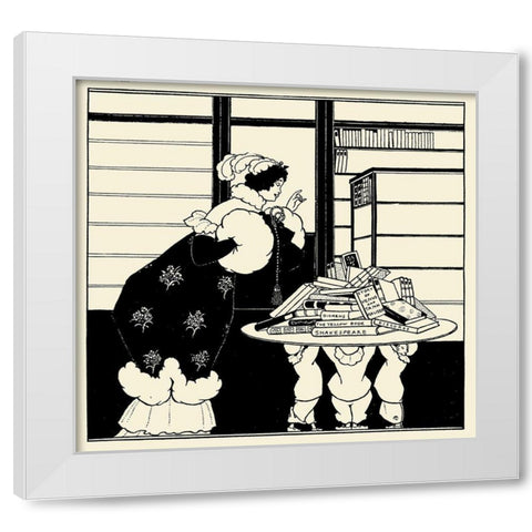Book Plate White Modern Wood Framed Art Print by Beardsley, Aubrey