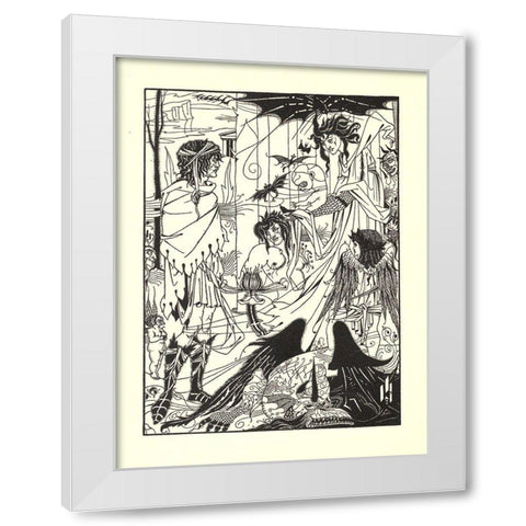 Dreams 1902 White Modern Wood Framed Art Print by Beardsley, Aubrey