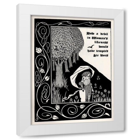 Morte DArthur 1893 - Devil as Women 1 White Modern Wood Framed Art Print by Beardsley, Aubrey