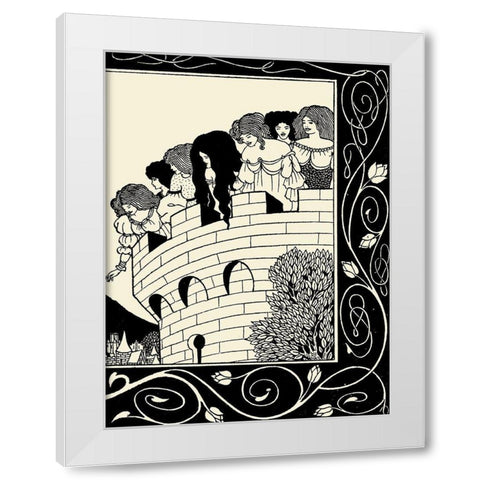 Morte DArthur 1893 - Devil as Women 2 White Modern Wood Framed Art Print by Beardsley, Aubrey