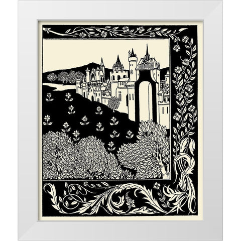 Morte DArthur 1893 - Camelot White Modern Wood Framed Art Print by Beardsley, Aubrey