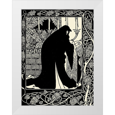 Morte DArthur 1893 - Queen Guenever White Modern Wood Framed Art Print by Beardsley, Aubrey