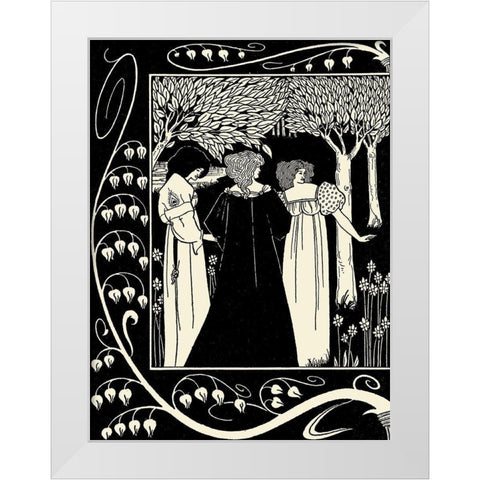 Morte DArthur 1893 - Sir Lancelot 1 White Modern Wood Framed Art Print by Beardsley, Aubrey