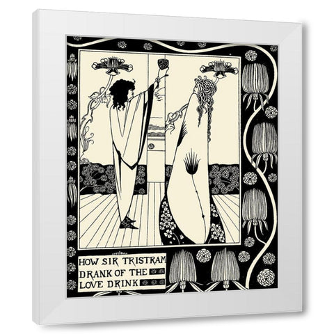 Morte DArthur 1893 - How Sir Tristram Drank White Modern Wood Framed Art Print by Beardsley, Aubrey