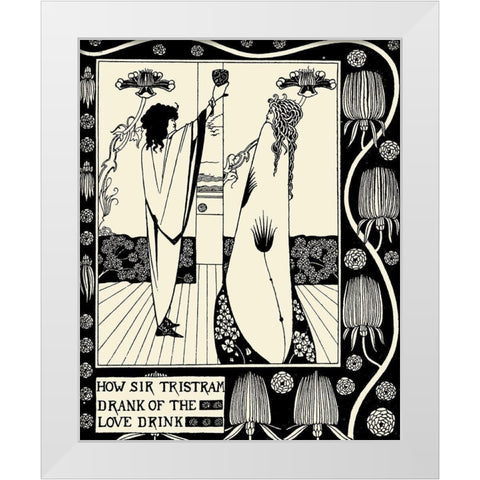 Morte DArthur 1893 - How Sir Tristram Drank White Modern Wood Framed Art Print by Beardsley, Aubrey