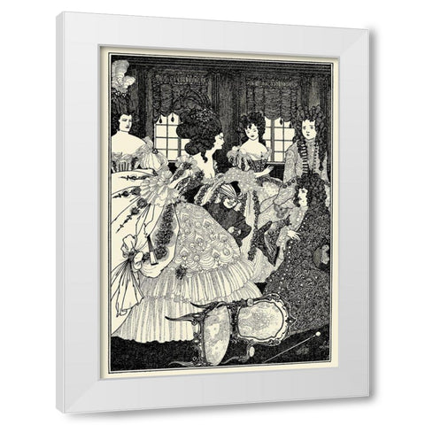 Rape of the Lock 1896 - Beaux and Belles White Modern Wood Framed Art Print by Beardsley, Aubrey