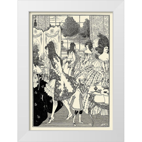 Rape of the Lock 1896 - Rape of the Lock White Modern Wood Framed Art Print by Beardsley, Aubrey