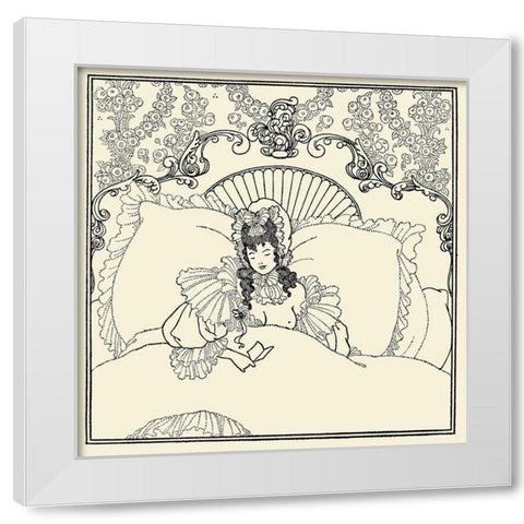 Rape of the Lock 1896 - The Billet-doux White Modern Wood Framed Art Print by Beardsley, Aubrey