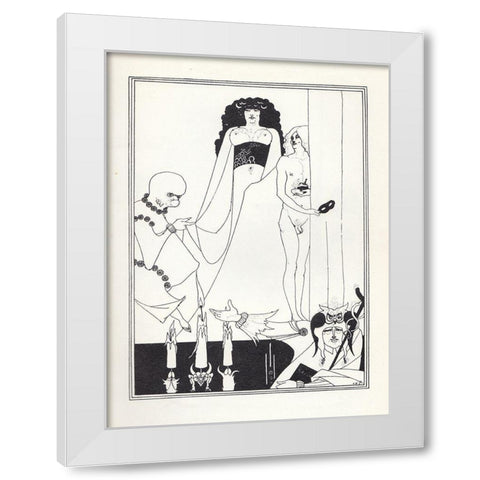 Salome - Enter Herodias White Modern Wood Framed Art Print by Beardsley, Aubrey