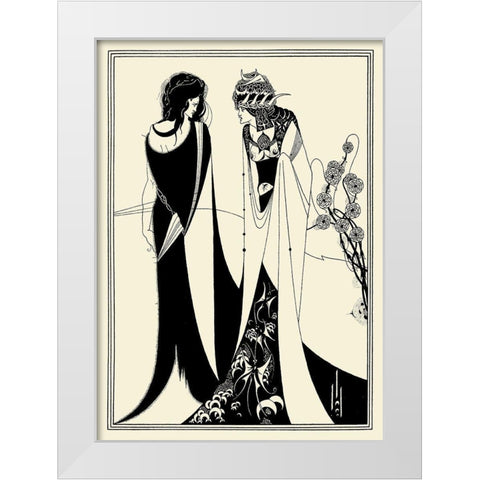 Salome 1894 - John and Salome White Modern Wood Framed Art Print by Beardsley, Aubrey