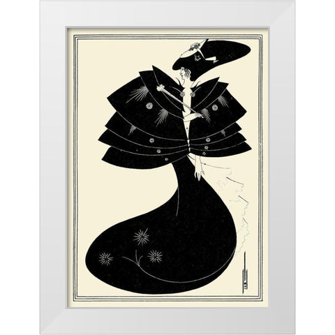 Salome 1894 - The Black cape White Modern Wood Framed Art Print by Beardsley, Aubrey