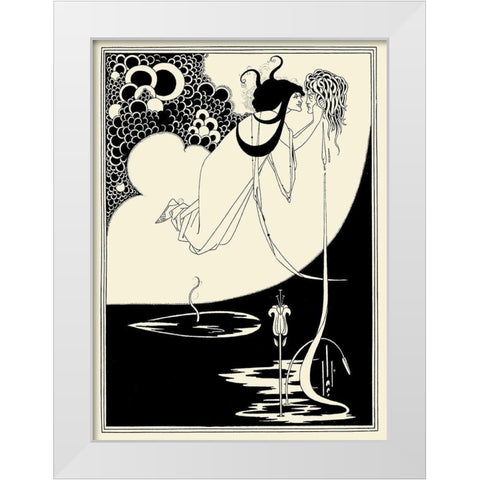 Salome 1894 - The Climax White Modern Wood Framed Art Print by Beardsley, Aubrey