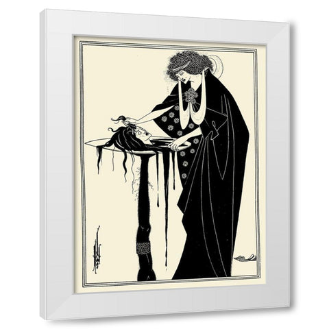 Salome 1894 - The Dancers Reward White Modern Wood Framed Art Print by Beardsley, Aubrey