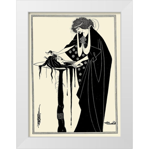 Salome 1894 - The Dancers Reward White Modern Wood Framed Art Print by Beardsley, Aubrey