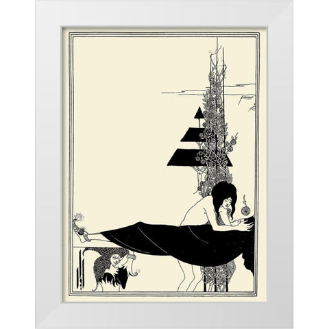 Salome 1894 - The Platonic lament White Modern Wood Framed Art Print by Beardsley, Aubrey