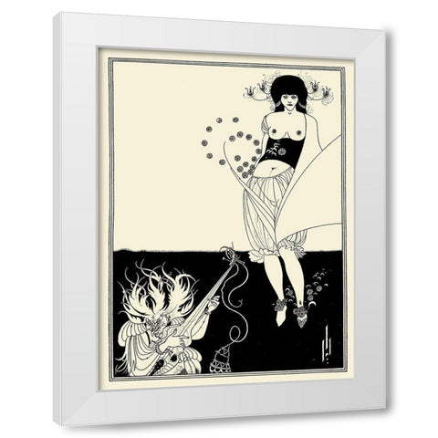 Salome 1894 - The Stomach Dance White Modern Wood Framed Art Print by Beardsley, Aubrey